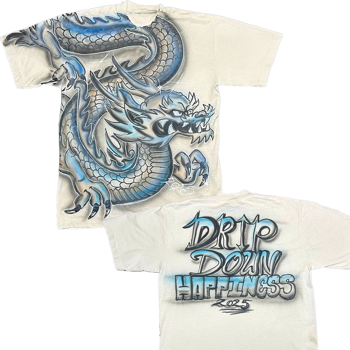 (M) METALLIC AIRBRUSHED DRAGON TEE