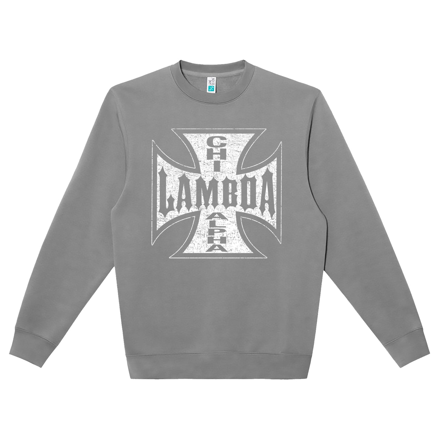 Biker Lambda Chi Crewneck (Grey)