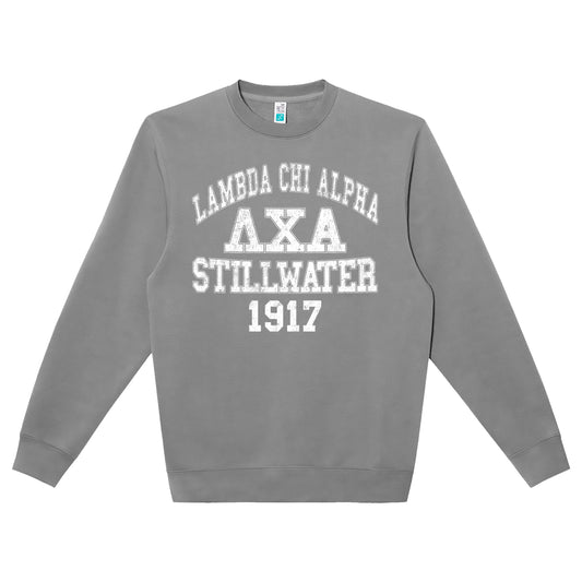 Lambda Arch Text Crewneck (Grey) HEAVYWEIGHT
