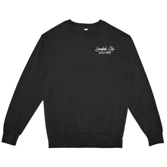Signature Lambda Chi Crewneck (Black)