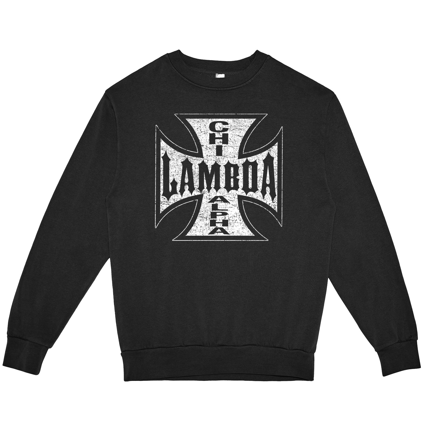 Biker Lambda Chi Crewneck (Black)