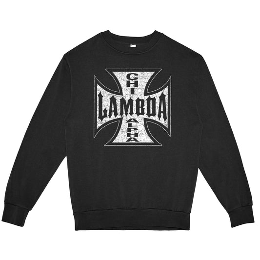 Biker Lambda Chi Crewneck (Black)