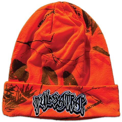 ORANGE CAMO EMBROIDERED BEANIE